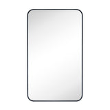 TEHOME 17.5-in x 29-in LED Surface/Recessed Mount Matt Black Mirrored Soft Close Medicine Cabinet