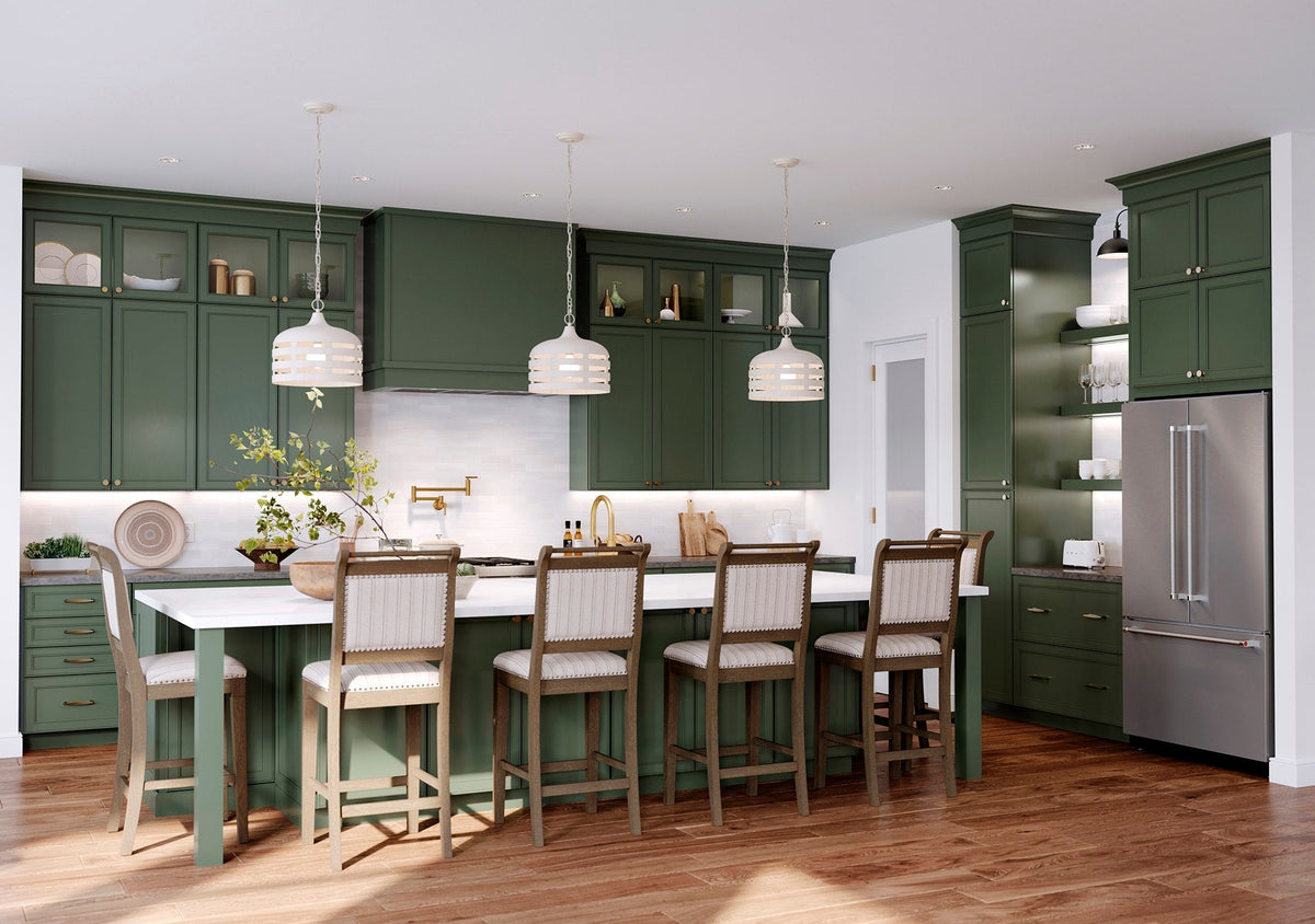 allen + roth Heathrow 30-in W x 34.5-in H x 24-in D Sage 1-Drawer Base Fully Assembled Cabinet (Recessed Panel Mitered Style)