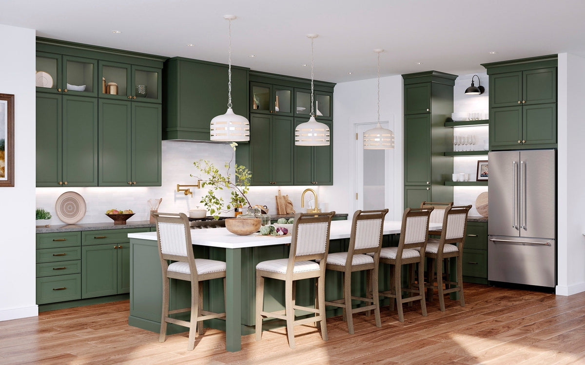 allen + roth Heathrow 30-in W x 34.5-in H x 24-in D Sage 1-Drawer Base Fully Assembled Cabinet (Recessed Panel Mitered Style)