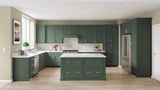 allen + roth Heathrow 12-in W x 34.5-in H x 24-in D Sage 3-Drawer Base Fully Assembled Cabinet (Recessed Panel Style)
