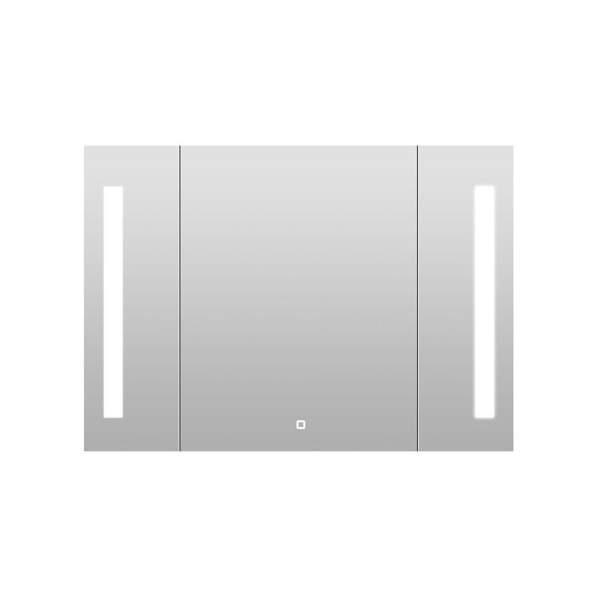 WELLFOR 36-in x 26-in Lighted LED Fog Free Surface Mount Black Mirrored Medicine Cabinet