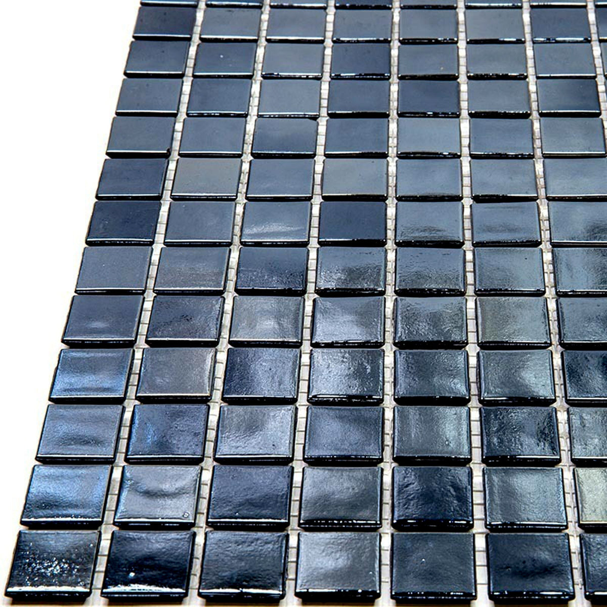 Apollo Tile Nacreous Shimmer Black 12-in x 12-in Glossy Glass Uniform Squares Floor and Wall Tile (20-sq. ft/ Carton)