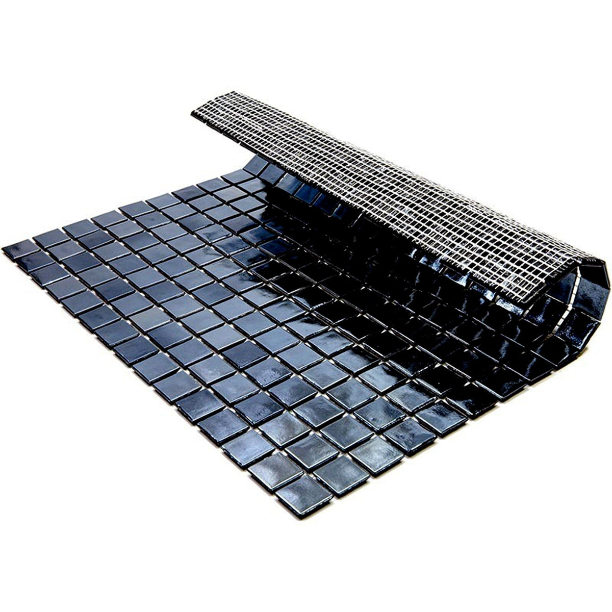 Apollo Tile Nacreous Shimmer Black 12-in x 12-in Glossy Glass Uniform Squares Floor and Wall Tile (20-sq. ft/ Carton)