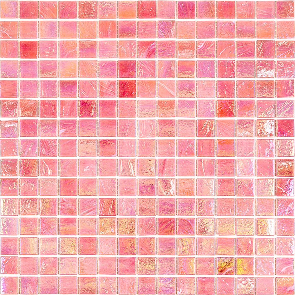 Apollo Tile Nacreous Punch Pink 12-in x 12-in Glossy Glass Uniform Squares Floor and Wall Tile (20-sq. ft/ Carton)