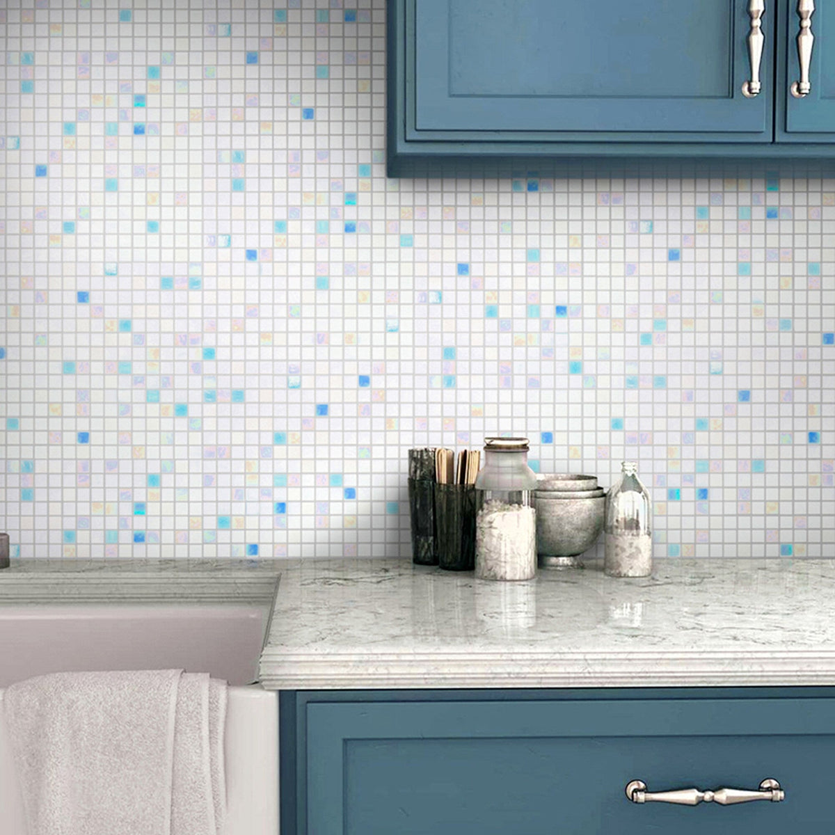 Apollo Tile Mingles Cotton White 12-in x 12-in Glossy Glass Uniform Squares Floor and Wall Tile (20-sq. ft/ Carton)