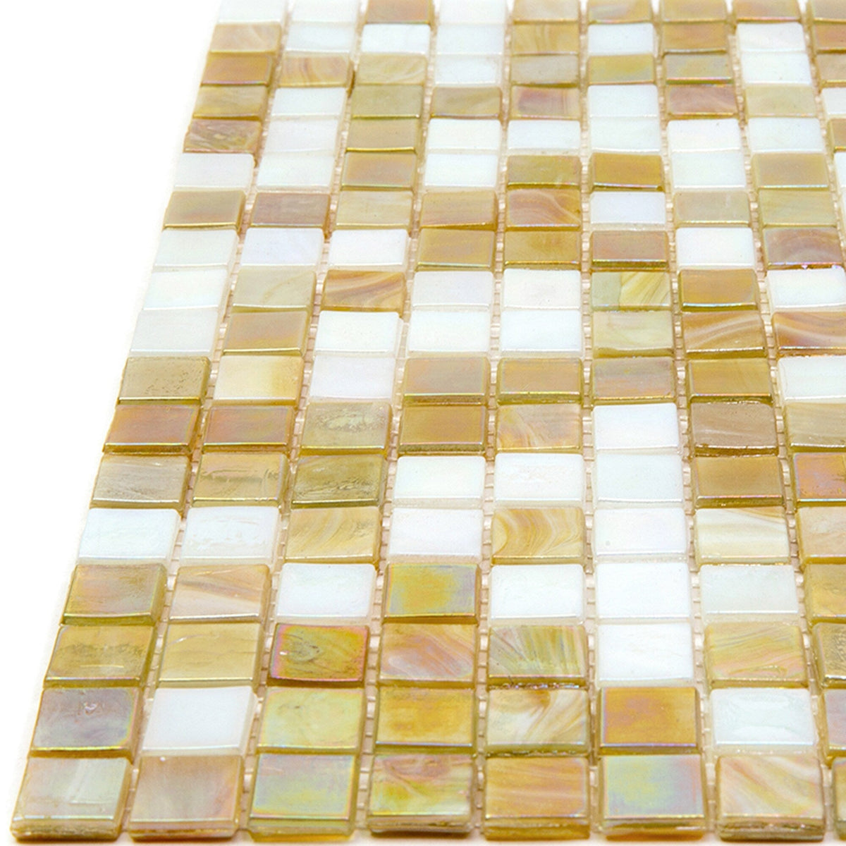 Apollo Tile Mingles Yellow Gold and White 11-1/2-in x 11-1/2-in Glossy Glass Uniform Squares Floor and Wall Tile (18.69-sq. ft/ Carton)