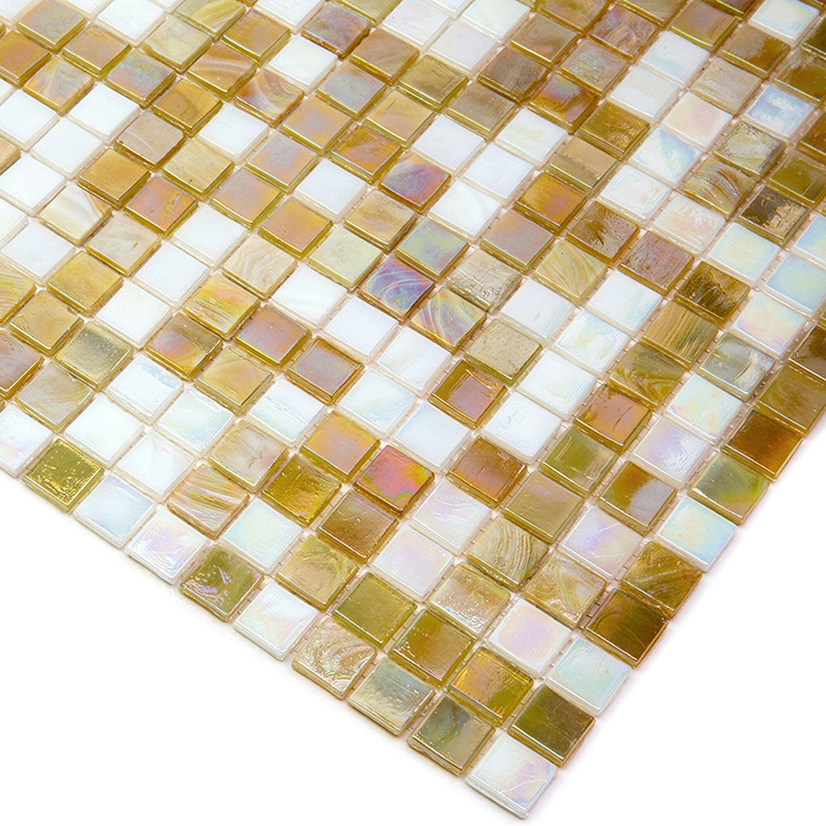 Apollo Tile Mingles Yellow Gold and White 11-1/2-in x 11-1/2-in Glossy Glass Uniform Squares Floor and Wall Tile (18.69-sq. ft/ Carton)