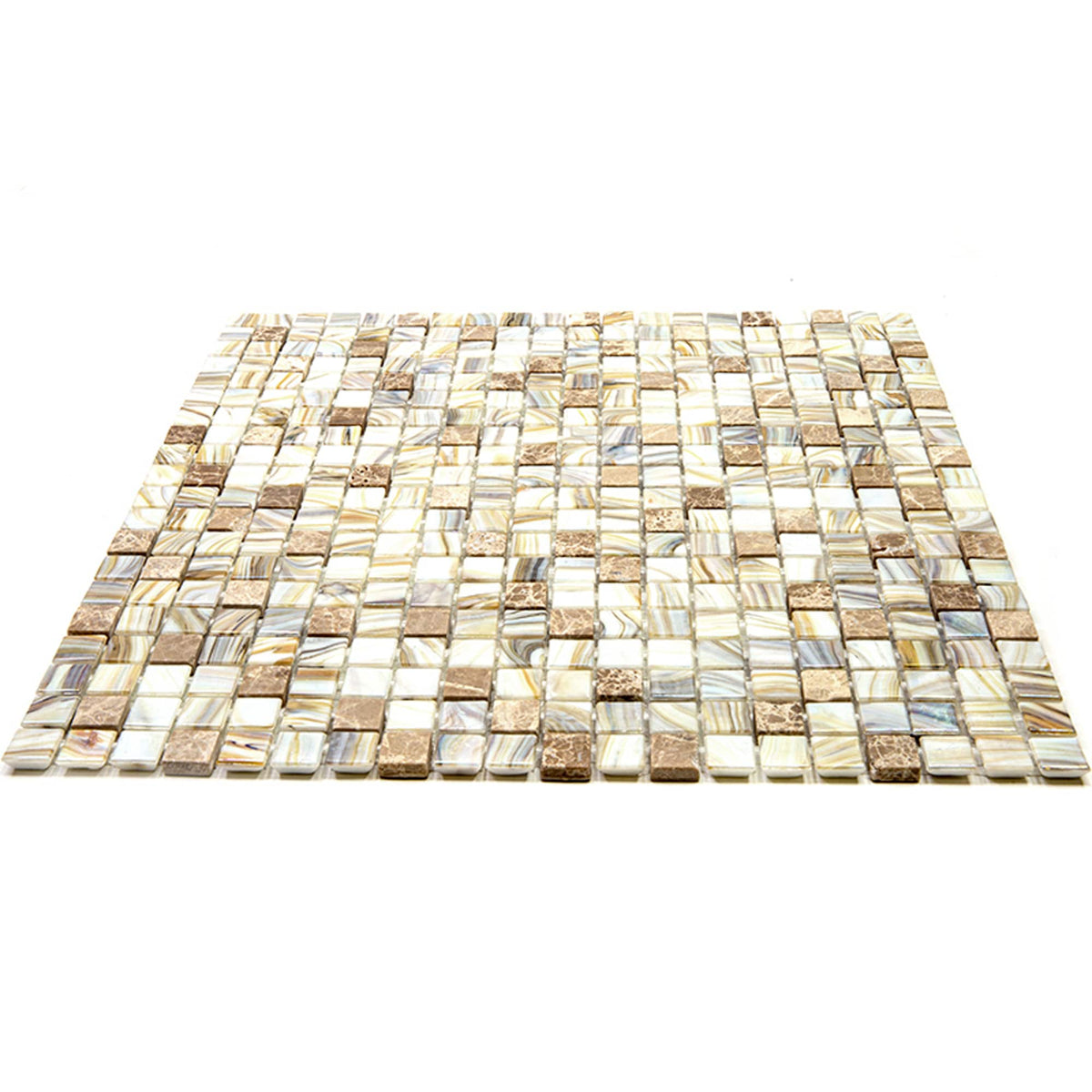 Apollo Tile Mingles Beige 11-1/2-in x 11-1/2-in Glossy Glass Uniform Squares Floor and Wall Tile (18.69-sq. ft/ Carton)