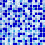 Apollo Tile Mingles Royal Blue and White 11-1/2-in x 11-1/2-in Glossy Glass Uniform Squares Floor and Wall Tile (18.69-sq. ft/ Carton)