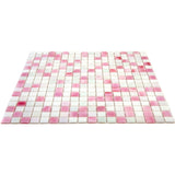Apollo Tile Mingles White and Soft Pink 11-1/2-in x 11-1/2-in Glossy Glass Uniform Squares Floor and Wall Tile (18.69-sq. ft/ Carton)