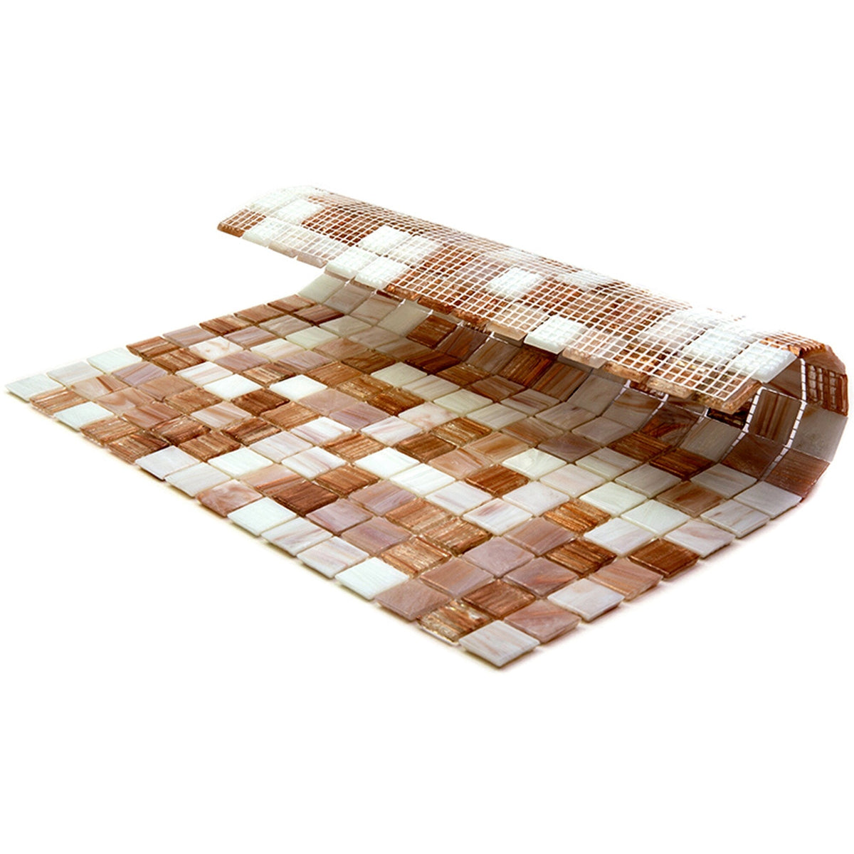 Apollo Tile Mingles Beige and White 12-in x 12-in Glossy Glass Uniform Squares Floor and Wall Tile (20-sq. ft/ Carton)
