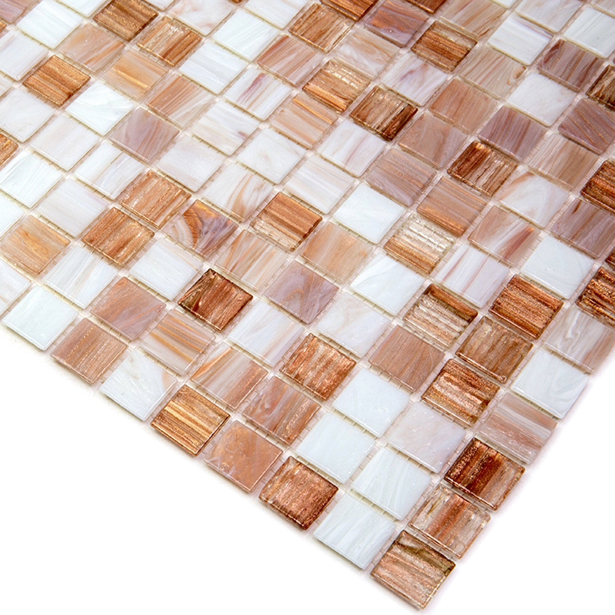 Apollo Tile Mingles Beige and White 12-in x 12-in Glossy Glass Uniform Squares Floor and Wall Tile (20-sq. ft/ Carton)
