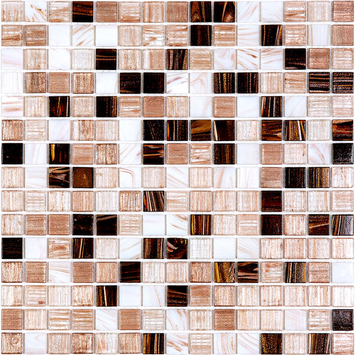 Apollo Tile Mingles Shimmer Beige and Brown 12-in x 12-in Glossy Glass Uniform Squares Floor and Wall Tile (20-sq. ft/ Carton)