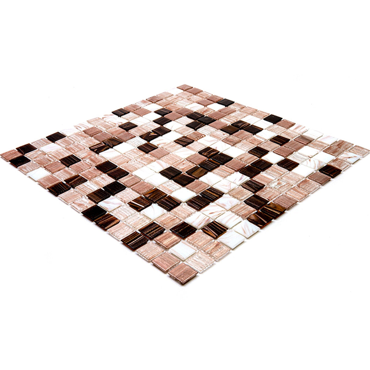 Apollo Tile Mingles Shimmer Beige and Brown 12-in x 12-in Glossy Glass Uniform Squares Floor and Wall Tile (20-sq. ft/ Carton)