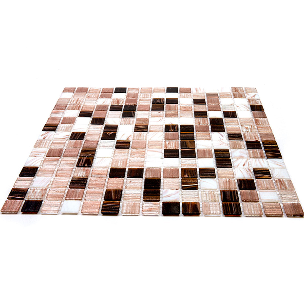 Apollo Tile Mingles Shimmer Beige and Brown 12-in x 12-in Glossy Glass Uniform Squares Floor and Wall Tile (20-sq. ft/ Carton)