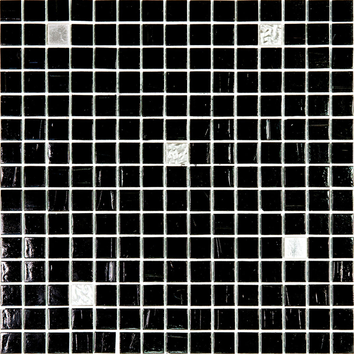 Apollo Tile Mingles Black and White 12-in x 12-in Glossy Glass Uniform Squares Floor and Wall Tile (20-sq. ft/ Carton)