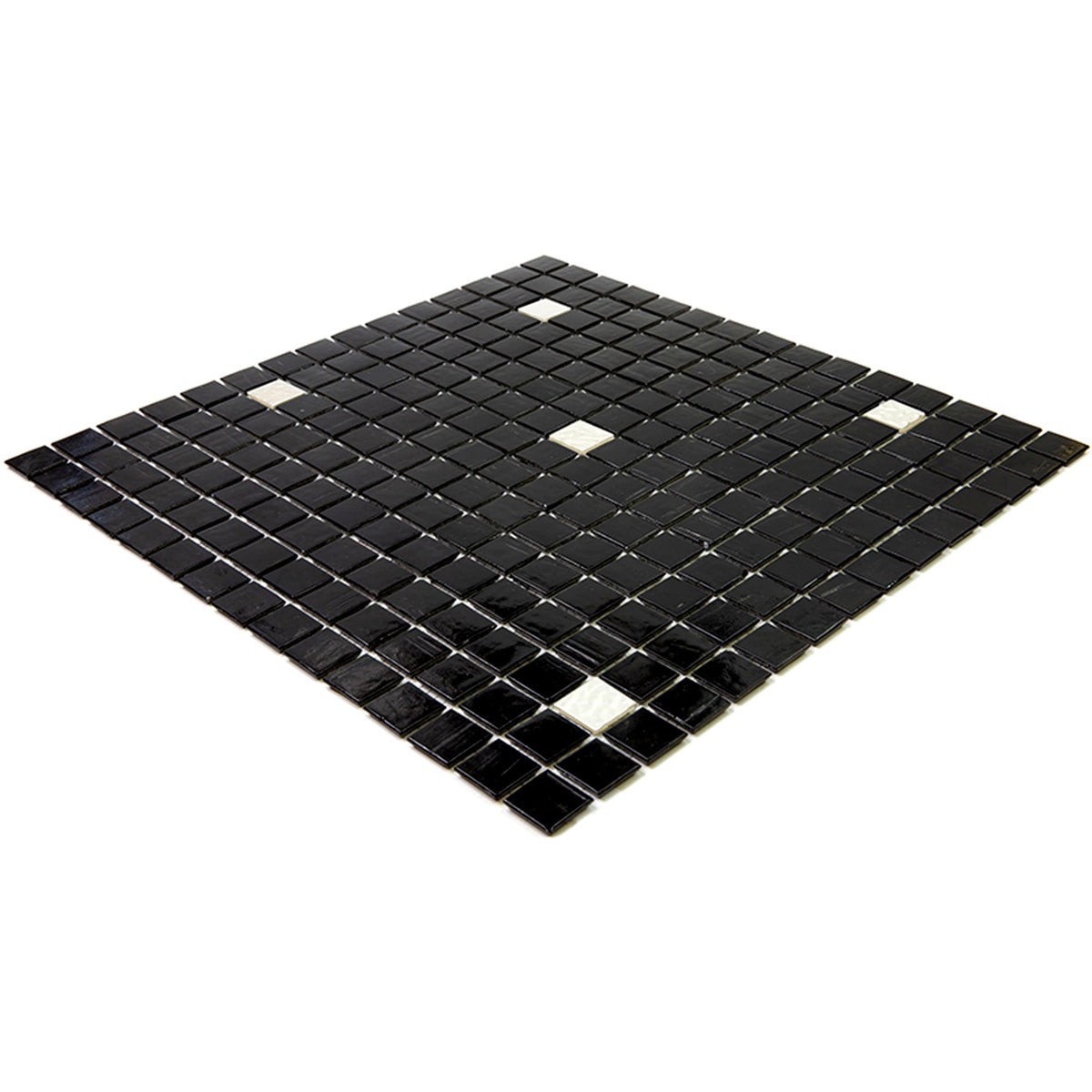 Apollo Tile Mingles Black and White 12-in x 12-in Glossy Glass Uniform Squares Floor and Wall Tile (20-sq. ft/ Carton)