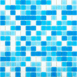 Apollo Tile Mingles Sky Blue and White 12-in x 12-in Glossy Glass Uniform Squares Floor and Wall Tile (20-sq. ft/ Carton)