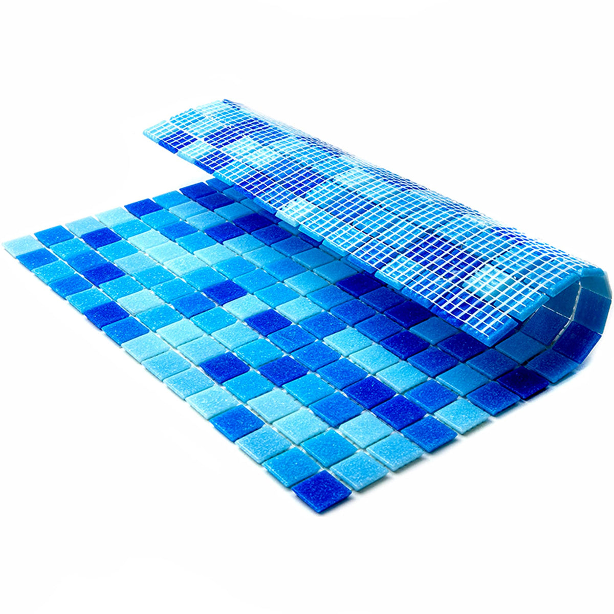 Apollo Tile Mingles Blue and White 12-in x 12-in Glossy Glass Uniform Squares Floor and Wall Tile (20-sq. ft/ Carton)