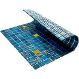 Apollo Tile Mingles Blue and Yellow 12-in x 12-in Glossy Glass Uniform Squares Floor and Wall Tile (20-sq. ft/ Carton)