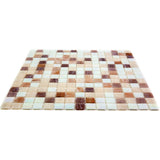 Apollo Tile Mingles White and Brown 12-in x 12-in Glossy Glass Uniform Squares Floor and Wall Tile (20-sq. ft/ Carton)