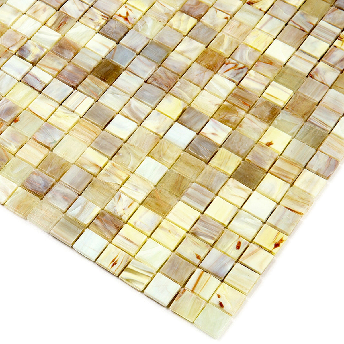 Apollo Tile Skosh Parchment Beige 11-1/2-in x 11-1/2-in Glossy Glass Uniform Squares Floor and Wall Tile (18.69-sq. ft/ Carton)