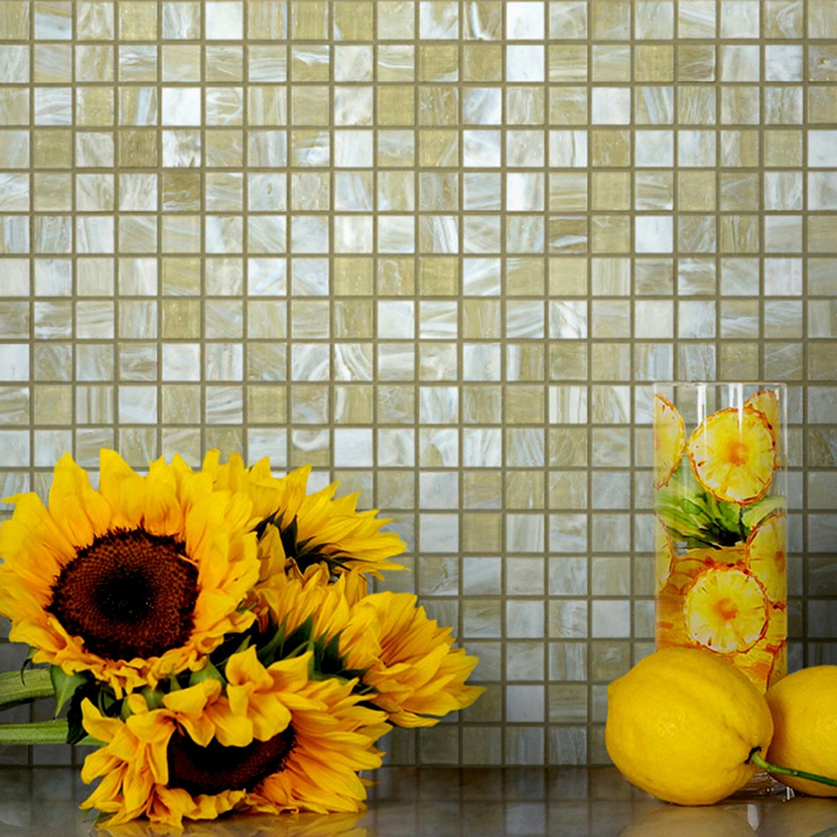 Apollo Tile Skosh Stone Gray 11-1/2-in x 11-1/2-in Glossy Glass Uniform Squares Floor and Wall Tile (18.69-sq. ft/ Carton)