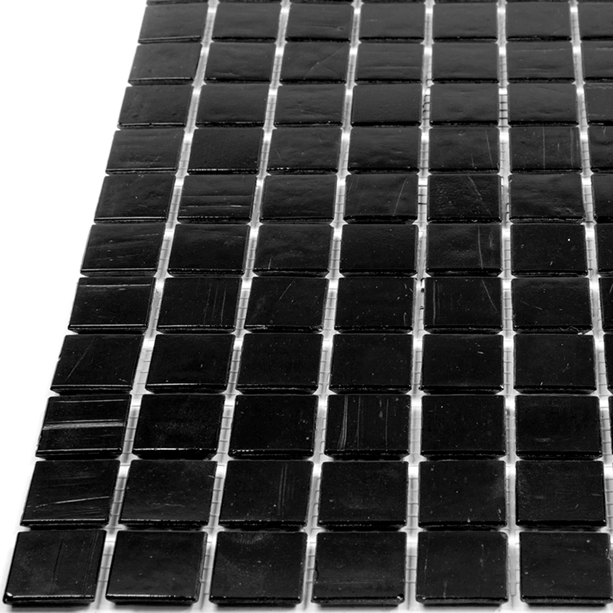 Apollo Tile Celestial Black 12-in x 12-in Glossy Glass Uniform Squares Floor and Wall Tile (20-sq. ft/ Carton)
