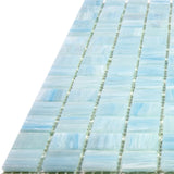 Apollo Tile Celestial Columbia Blue 12-in x 12-in Glossy Glass Uniform Squares Floor and Wall Tile (20-sq. ft/ Carton)