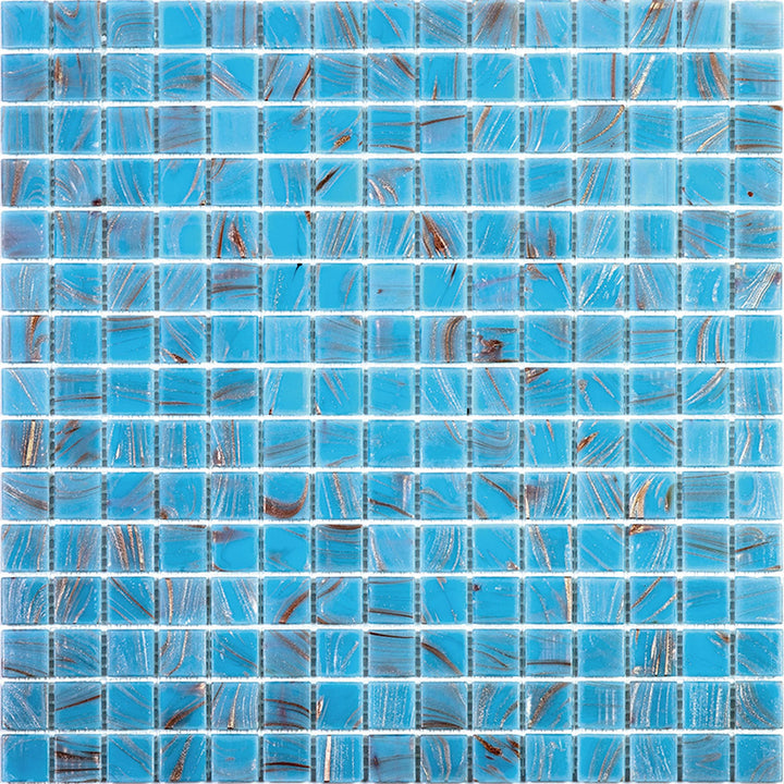 Apollo Tile Celestial Maya Blue 12-in x 12-in Glossy Glass Uniform Squares Floor and Wall Tile (20-sq. ft/ Carton)