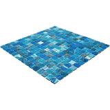 Apollo Tile Celestial Blue 12-in x 12-in Glossy Glass Uniform Squares Floor and Wall Tile (20-sq. ft/ Carton)