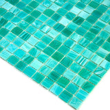 Apollo Tile Celestial Cyan Blue 12-in x 12-in Glossy Glass Uniform Squares Floor and Wall Tile (20-sq. ft/ Carton)