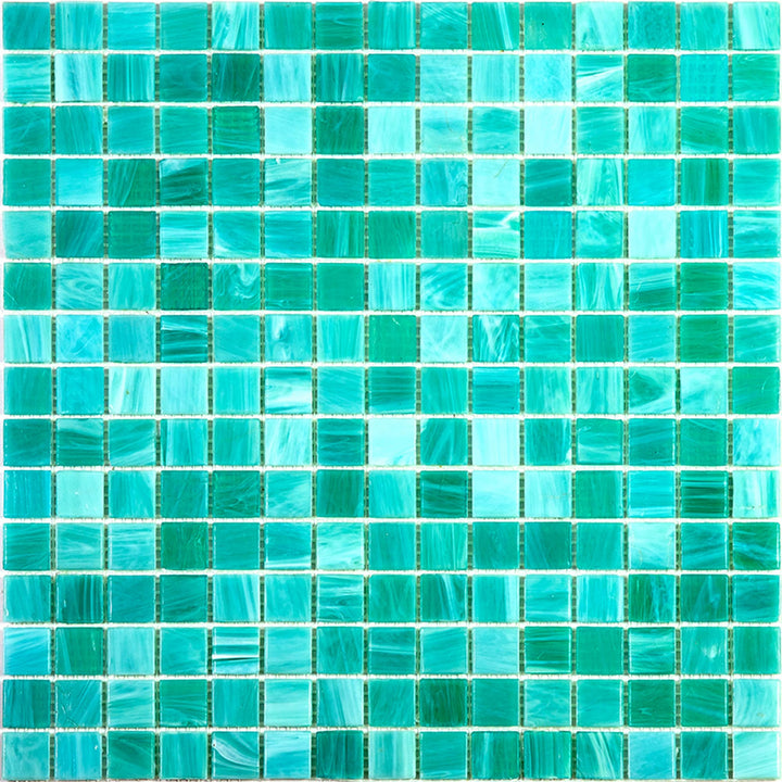 Apollo Tile Celestial Cyan Blue 12-in x 12-in Glossy Glass Uniform Squares Floor and Wall Tile (20-sq. ft/ Carton)