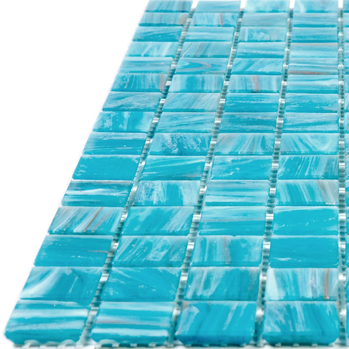 Apollo Tile Celestial Vivid Sky Blue 12-in x 12-in Glossy Glass Uniform Squares Floor and Wall Tile (20-sq. ft/ Carton)
