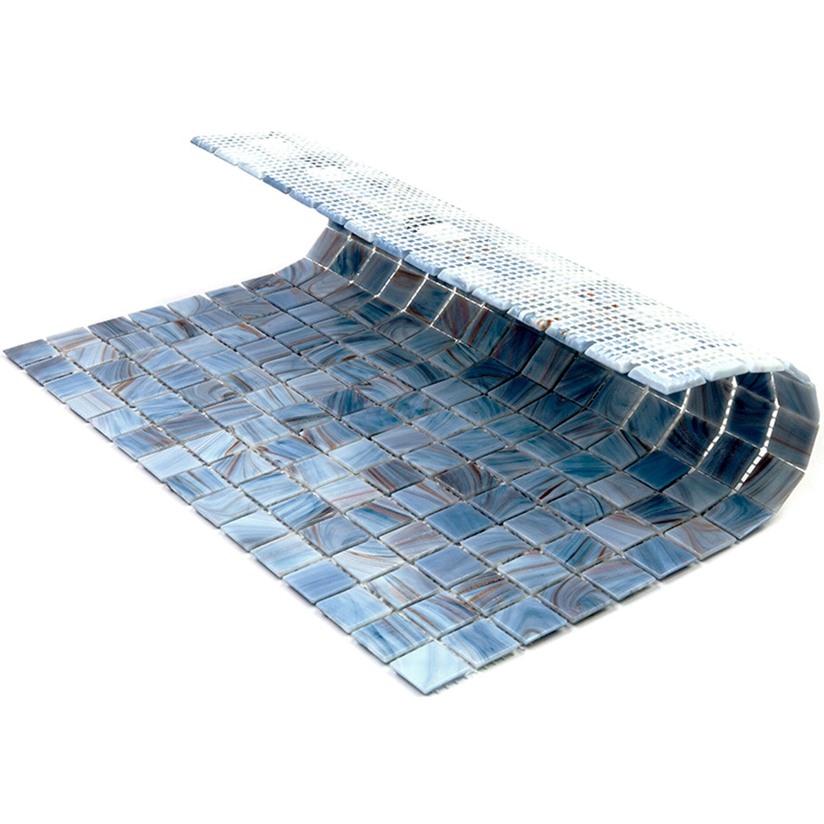 Apollo Tile Celestial Manatee Blue 12-in x 12-in Glossy Glass Uniform Squares Floor and Wall Tile (20-sq. ft/ Carton)