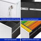 Mondawe White 3-Drawer 15.35-in File Cabinet