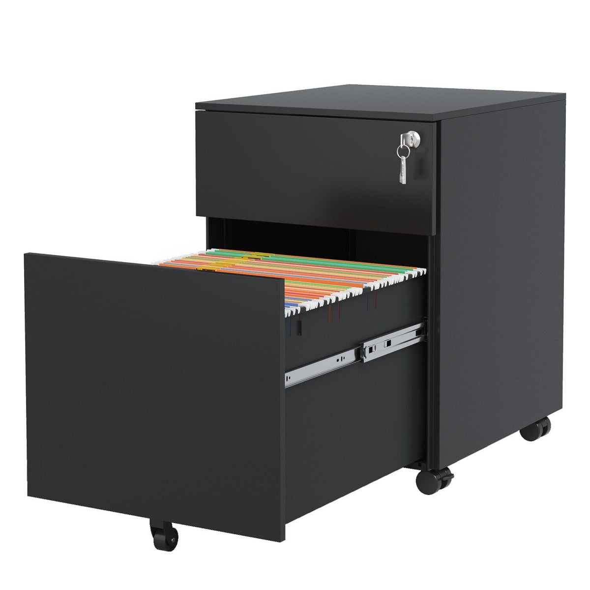 Mondawe Black 2-Drawer 15.35-in File Cabinet