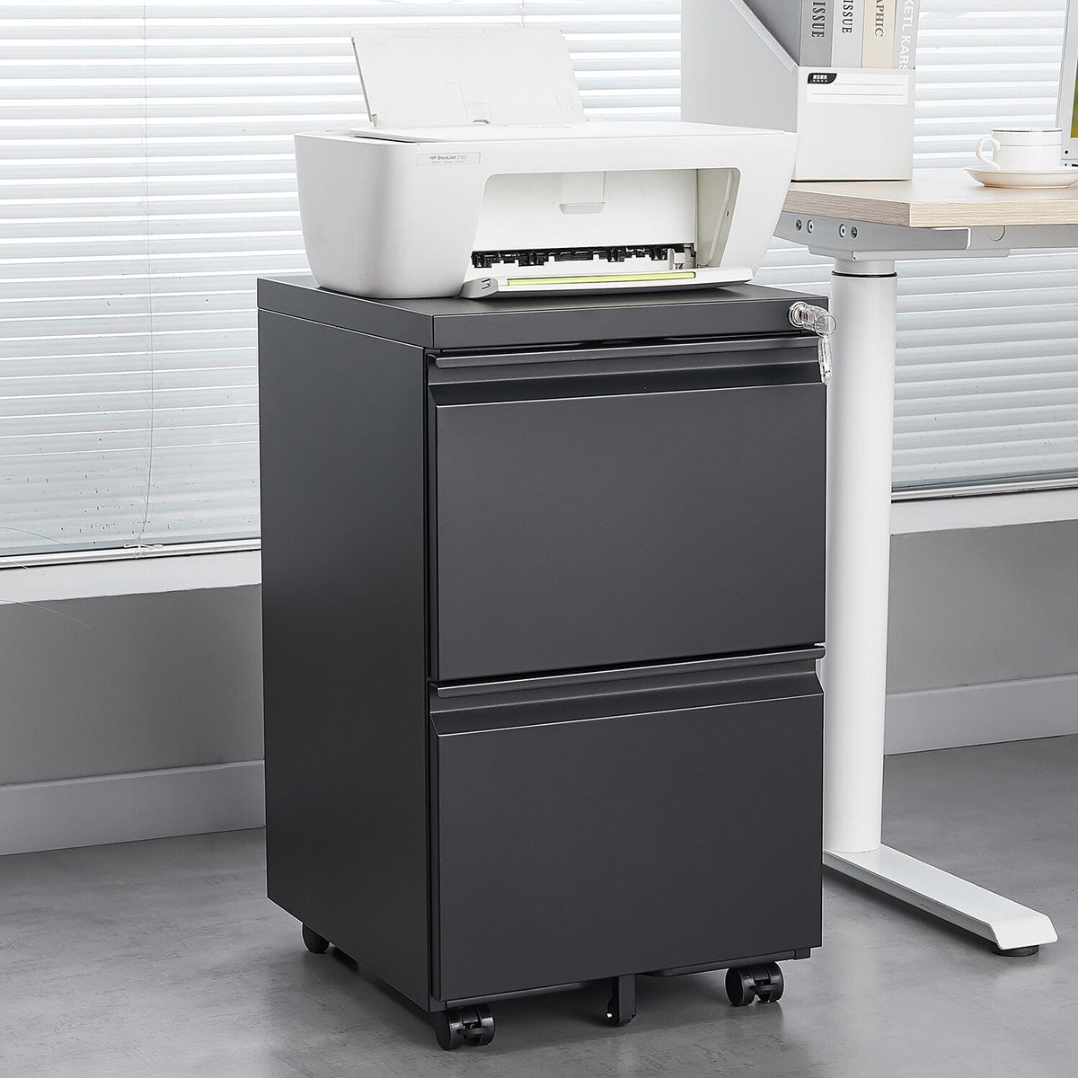 Mondawe Black 2-Drawer 17.7-in File Cabinet