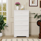 SINOFURN Traditional White Wood Accent Chest with Rattan Door Panels and Adjustable Shelves