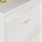 SINOFURN Traditional White Wood Accent Chest with Rattan Door Panels and Adjustable Shelves