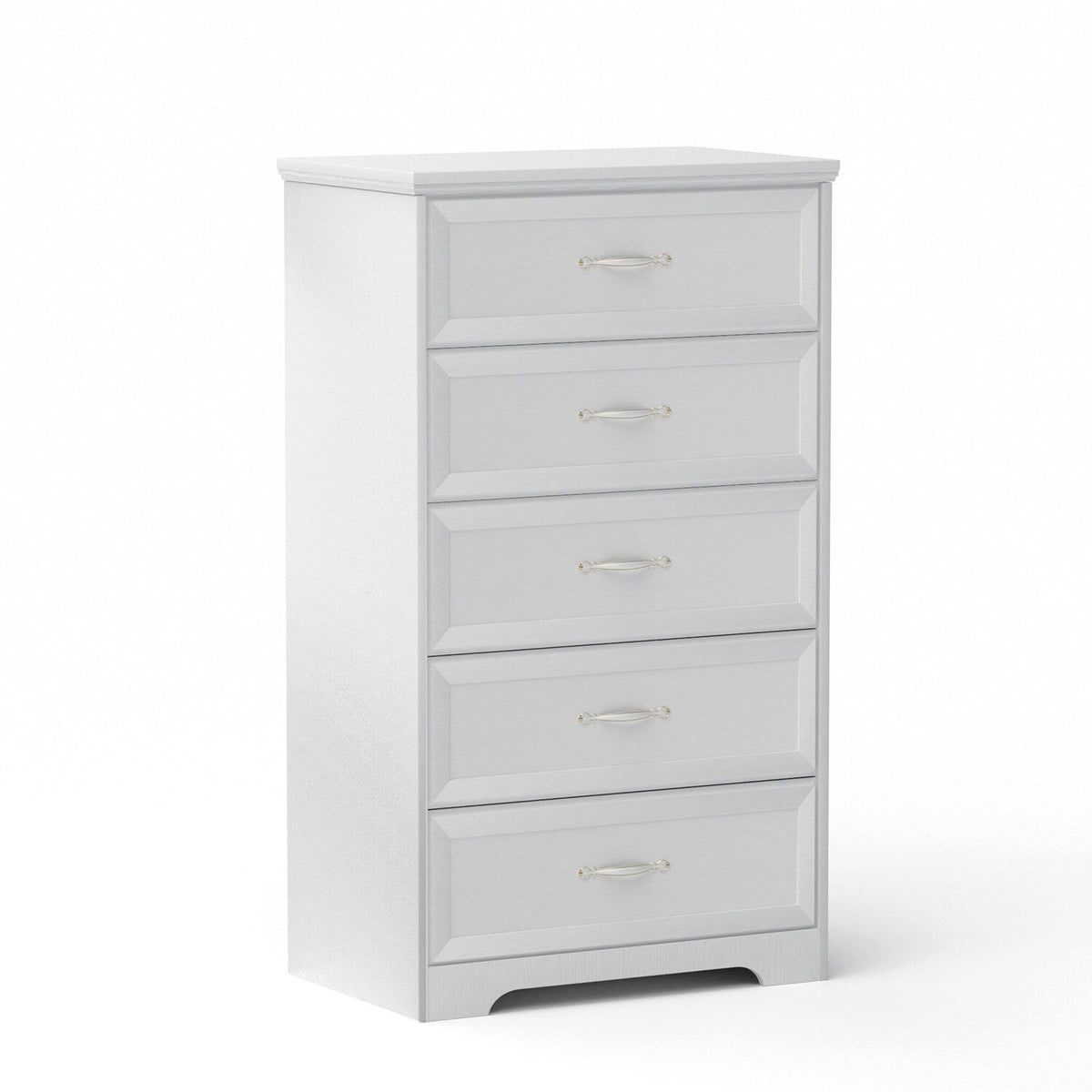 SINOFURN Traditional White Wood Accent Chest with Rattan Door Panels and Adjustable Shelves