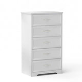 SINOFURN Traditional White Wood Accent Chest with Rattan Door Panels and Adjustable Shelves