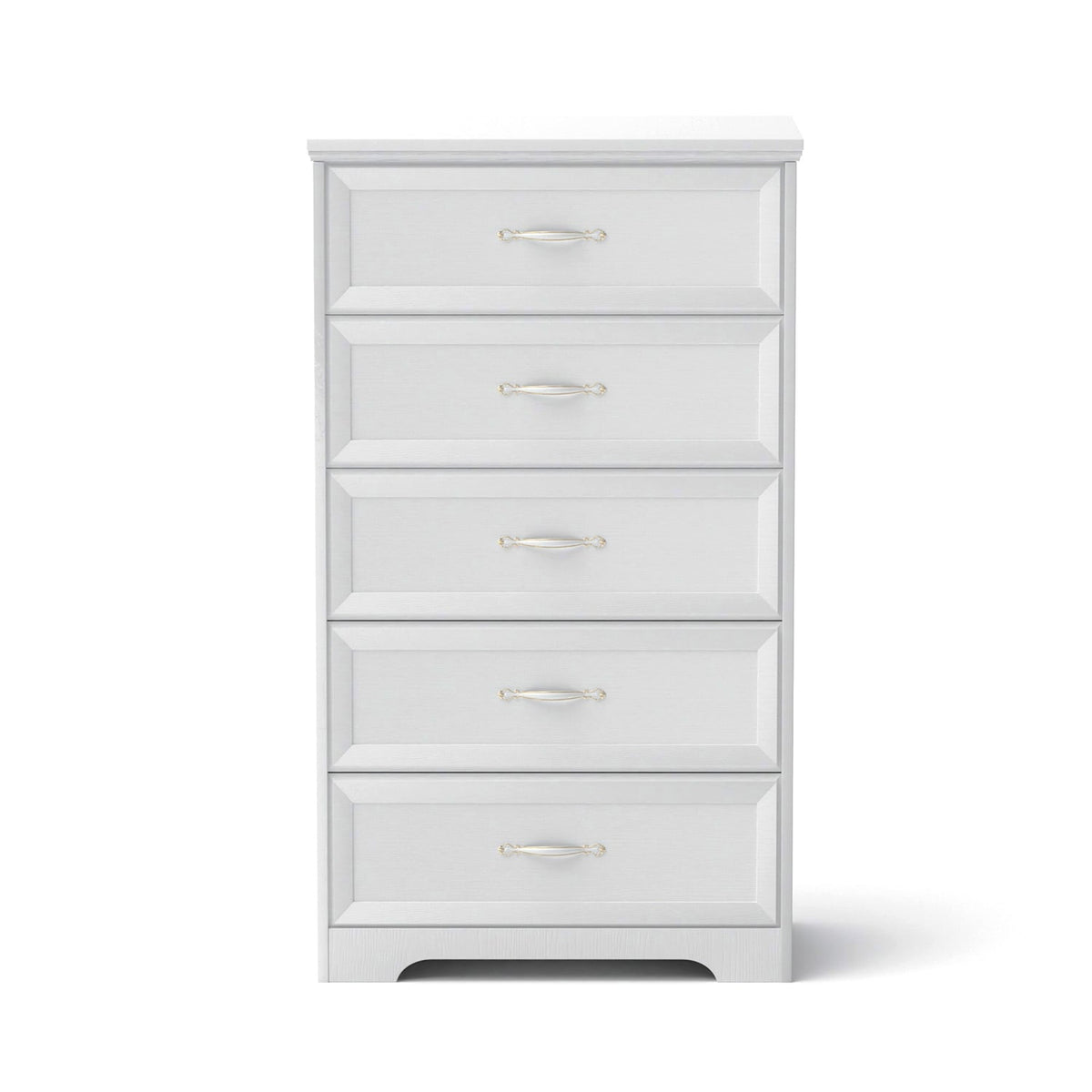 SINOFURN Traditional White Wood Accent Chest with Rattan Door Panels and Adjustable Shelves