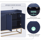 SINOFURN Rustic Light Brown Wood Sideboard with Bamboo Cabinet Body and Rattan Weave Detail