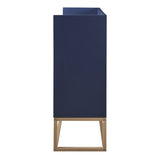 SINOFURN Rustic Light Brown Wood Sideboard with Bamboo Cabinet Body and Rattan Weave Detail