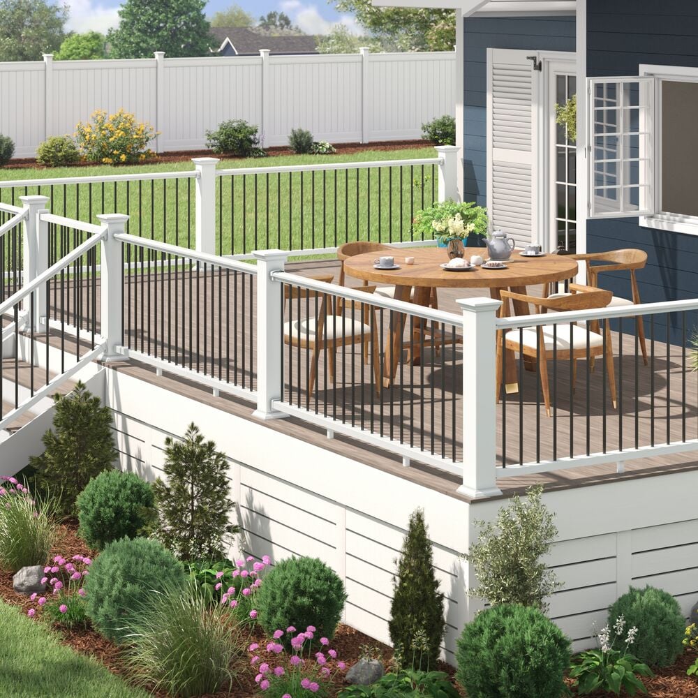 Freedom 4-in x 4-in White Composite Deck Post Base Trim