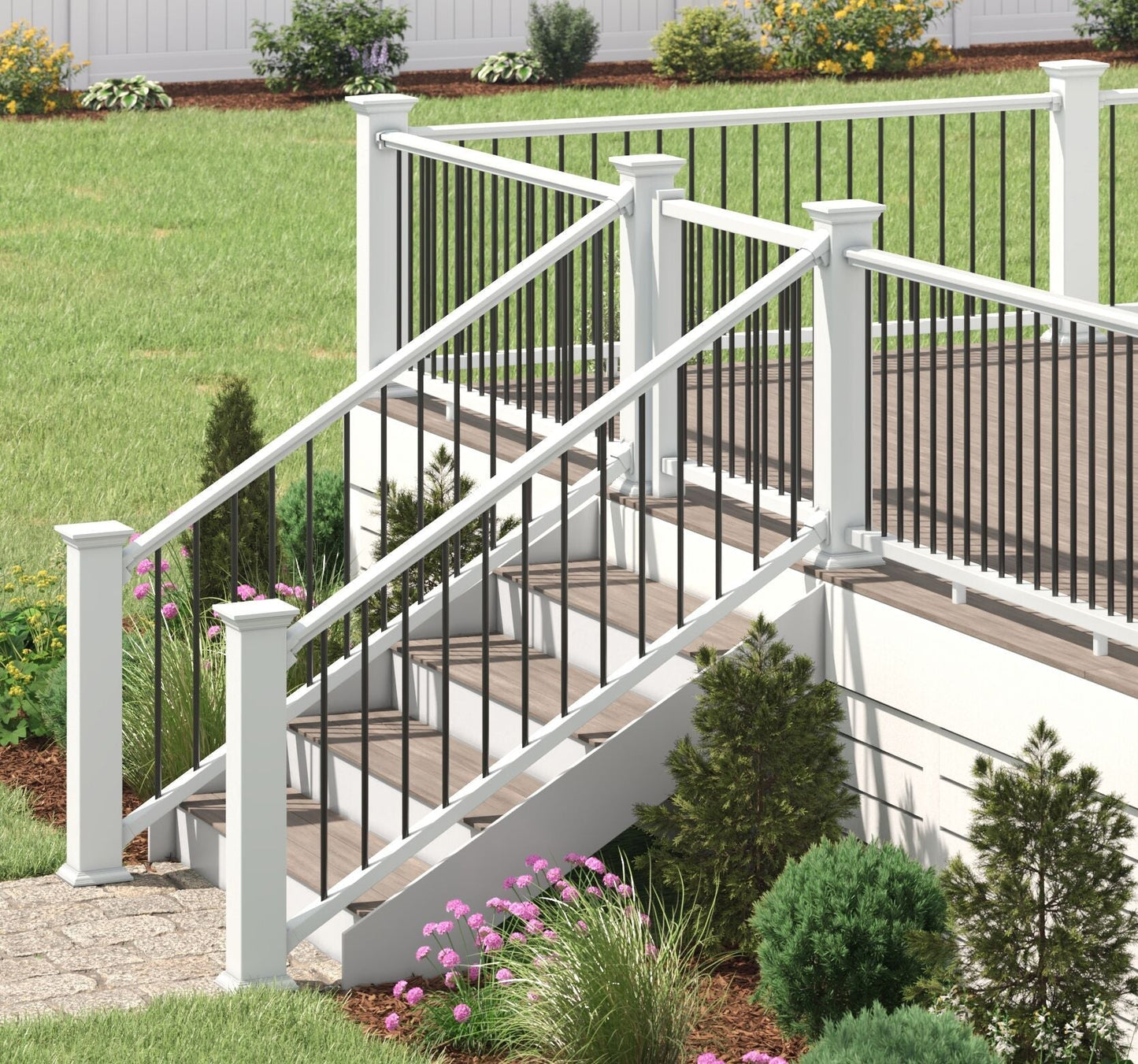 Freedom 8.375-in x 8-in Camden White Composite Stair Connector (4-Pack)