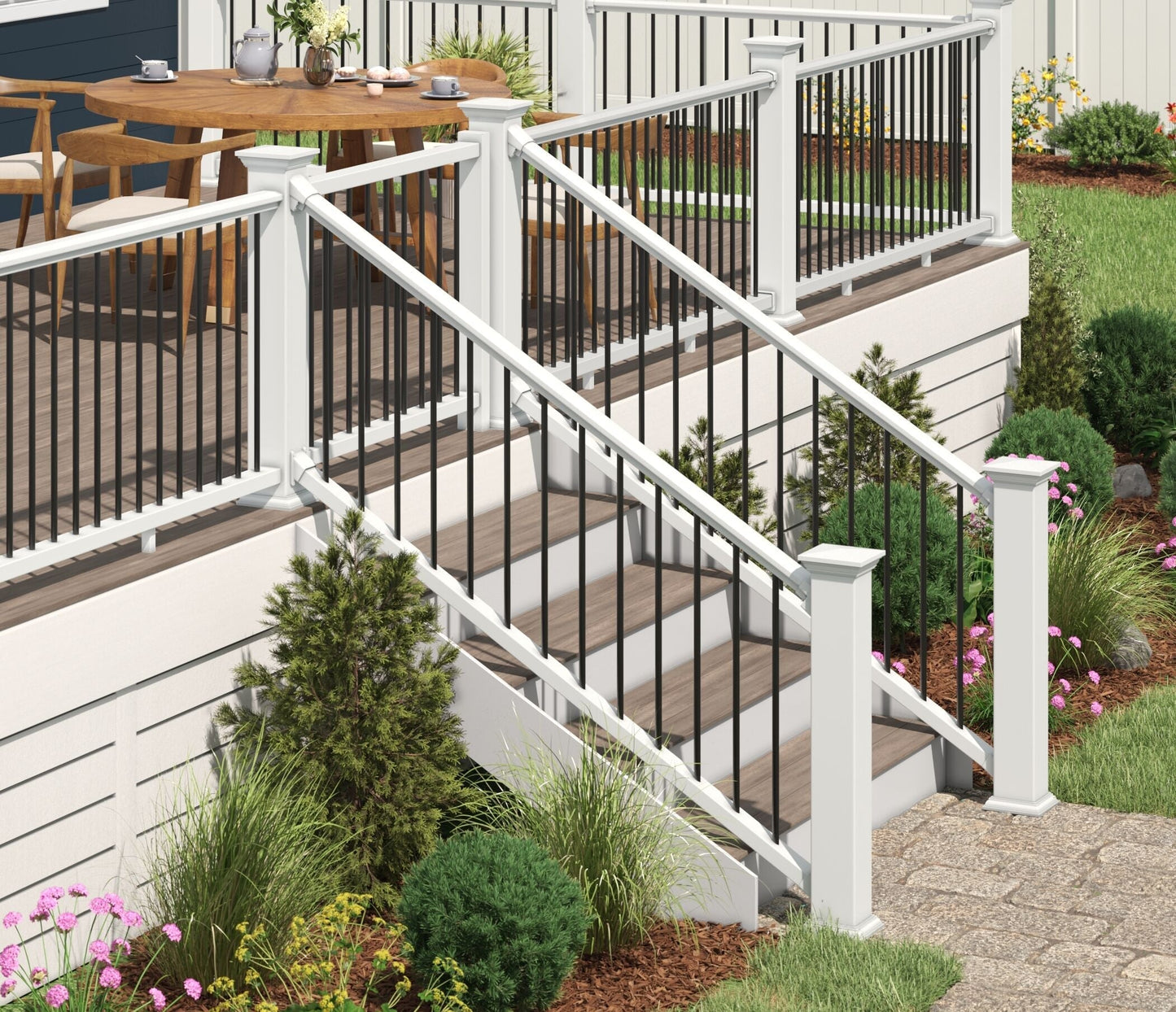 Freedom Camden 48-in L x 36-in H White Composite Deck Railing Gate (Assembly Required)