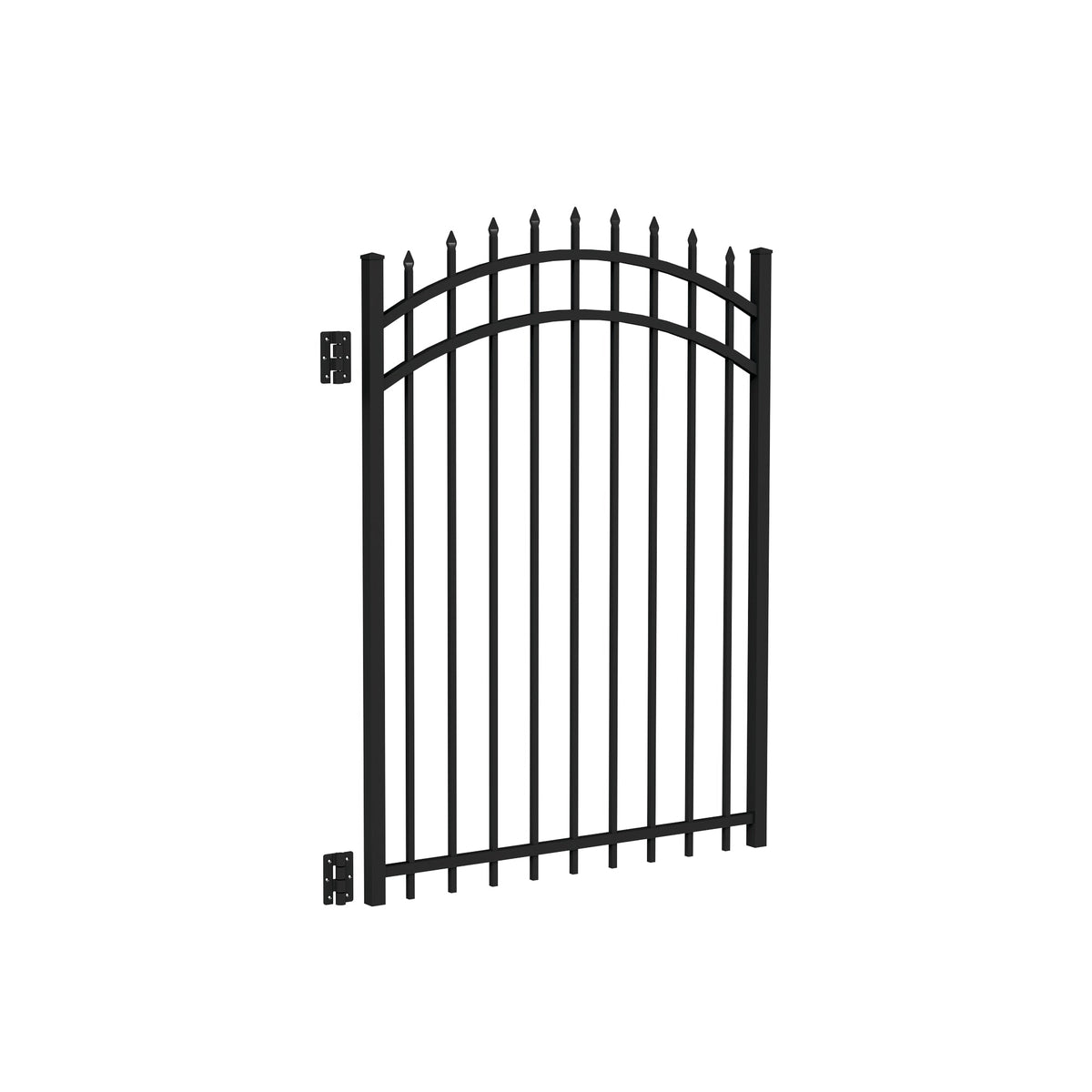Freedom Providence 5-ft H x 4-ft W Black Aluminum Spaced Picket Decorative Fence Gate