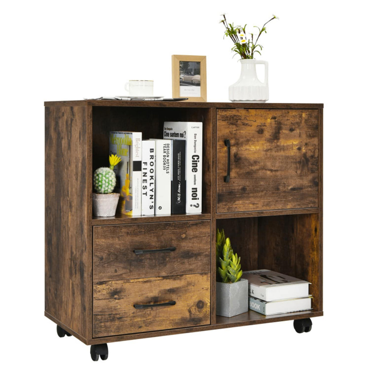 Mondawe Brown 2-Drawer 31.5-in File Cabinet